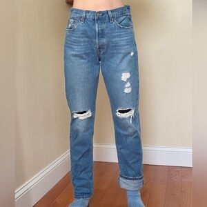 Levi’s 501 Original Fit Distressed High Rise Jeans - W29 L30